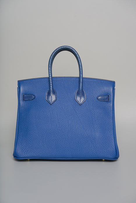Hermes Birkin 25 in Blue Sapphire Lizard Ghw