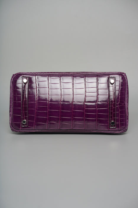 Hermes Birkin 30 in Amethyst Shiny Niloticus Phw