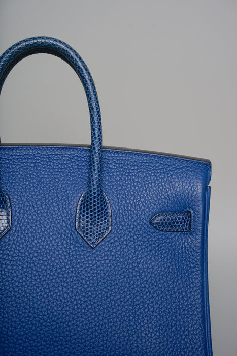 Hermes Birkin 25 in Blue Sapphire Lizard Ghw