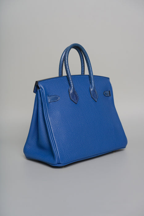 Hermes Birkin 25 in Blue Sapphire Lizard Ghw