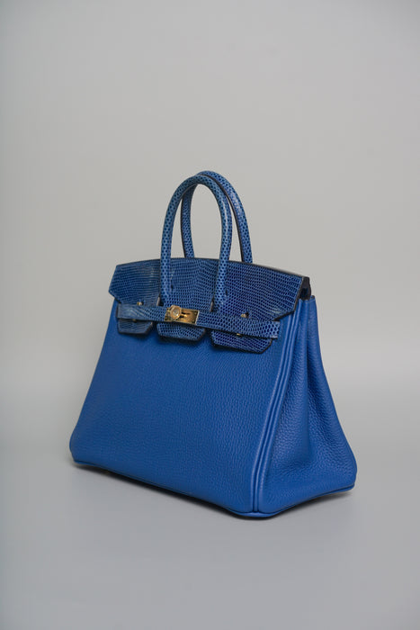 Hermes Birkin 25 in Blue Sapphire Lizard Ghw