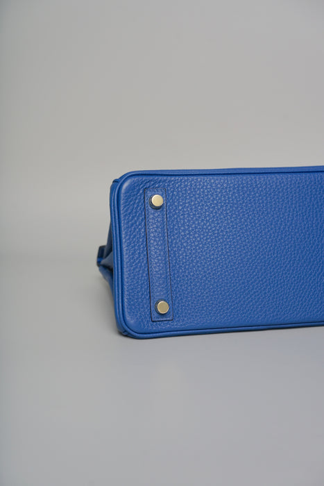 Hermes Birkin 25 in Blue Sapphire Lizard Ghw
