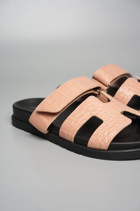 Hermes Chypre Sandal in Shiny Alligator Rose Porcelaine Size 36 (Brand New)