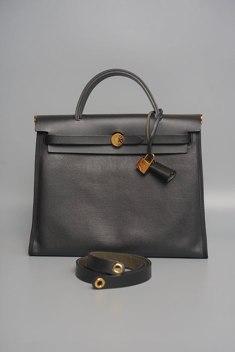 Hermes Herbag 31 Toile in Black Ghw