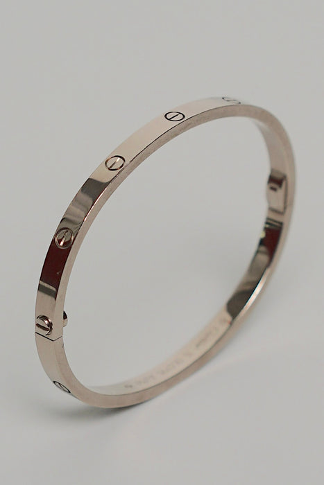 Cartier Love Bracelet Slim in Silver Size 15