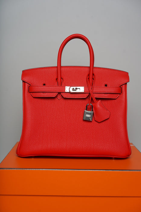 Hermes Birkin 25 in Rouge de Couer Togo Phw (Brand New)