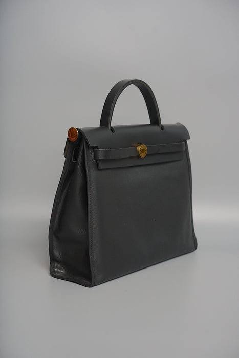 Hermes Herbag 31 Toile in Black Ghw