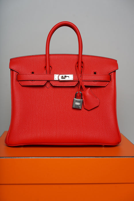 Hermes Birkin 25 in Rouge de Couer Togo Phw (Brand New)