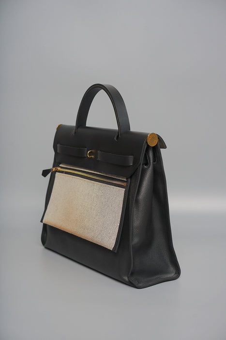 Hermes Herbag 31 Toile in Black Ghw