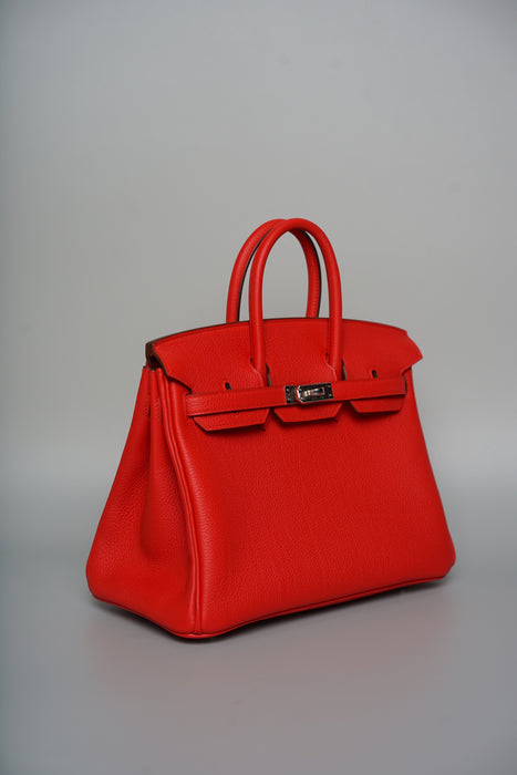 Hermes Birkin 25 in Rouge de Couer Togo Phw (Brand New)