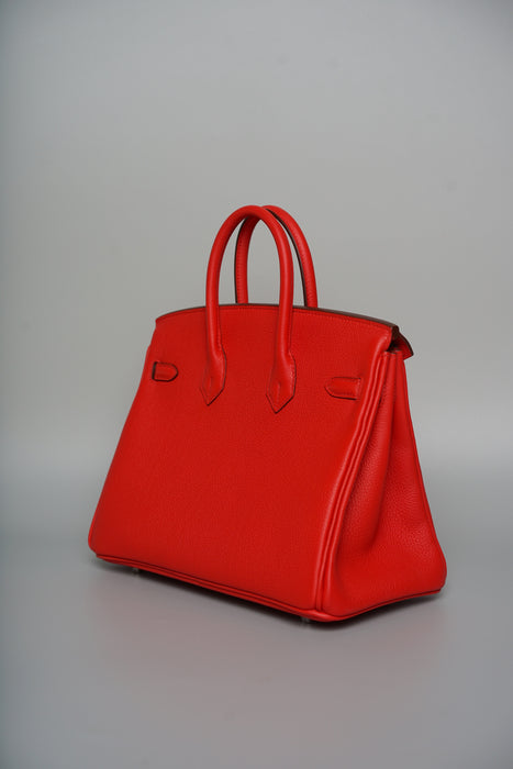 Hermes Birkin 25 in Rouge de Couer Togo Phw (Brand New)