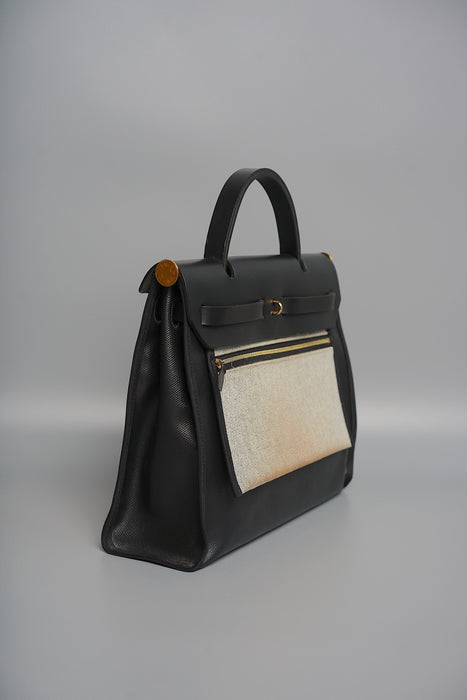 Hermes Herbag 31 Toile in Black Ghw