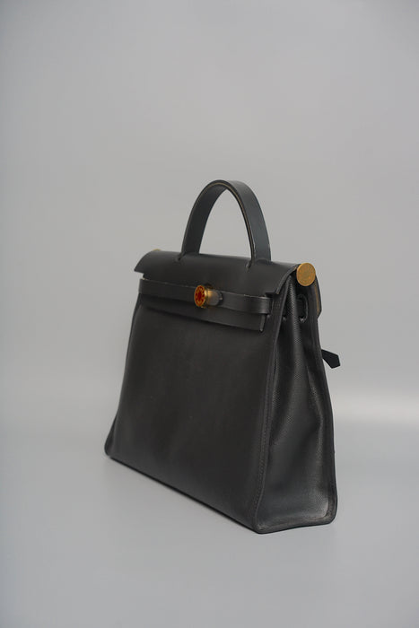 Hermes Herbag 31 Toile in Black Ghw