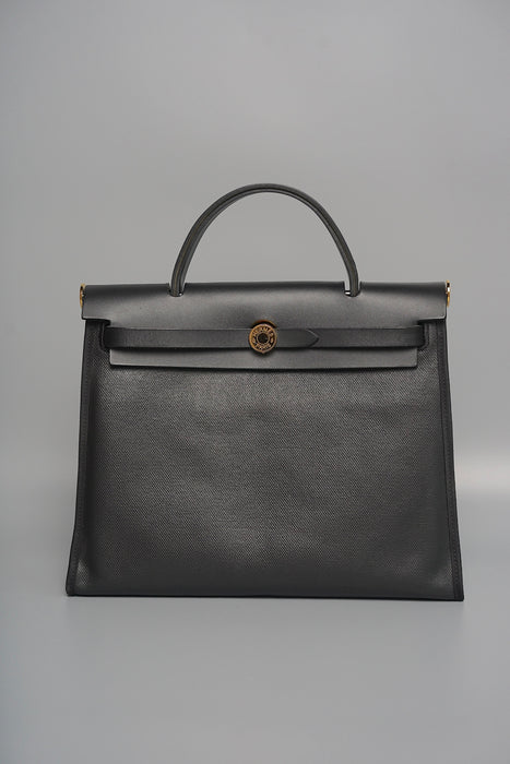 Hermes Herbag 31 Toile in Black Ghw