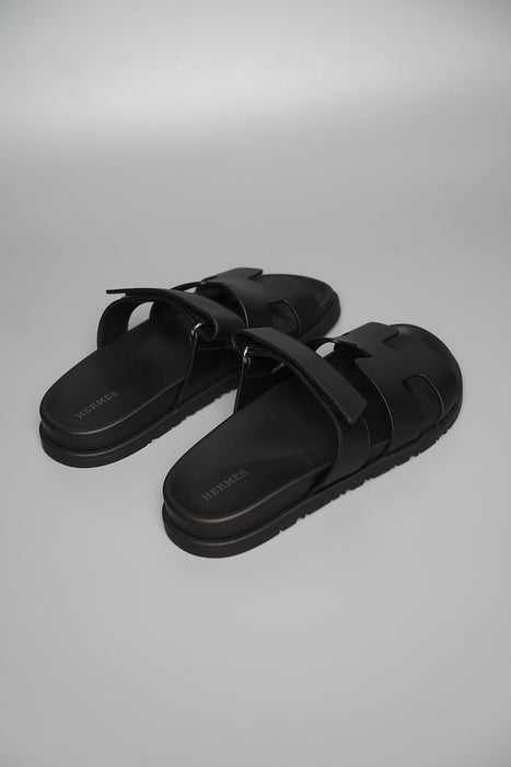 Hermes Chypre Sandal in Black Size 38 (Brand New)