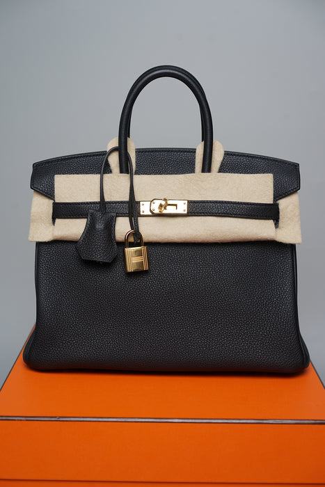Hermes Birkin 25 in Black Togo Ghw (Brand New)