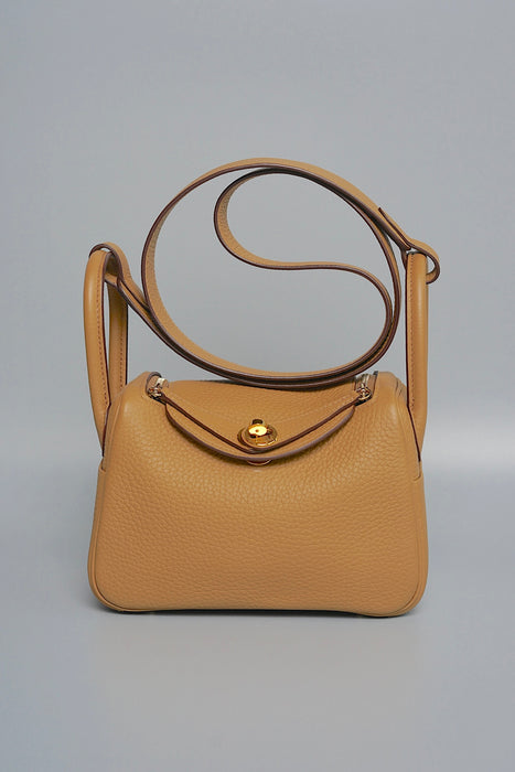 Hermes Mini Lindy in Biscuit Ghw