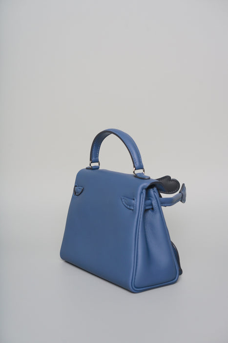 Hermes Kelly Doll in Blue Tie/Caban Phw (Brand New)