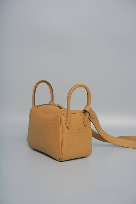 Hermes Mini Lindy in Biscuit Ghw