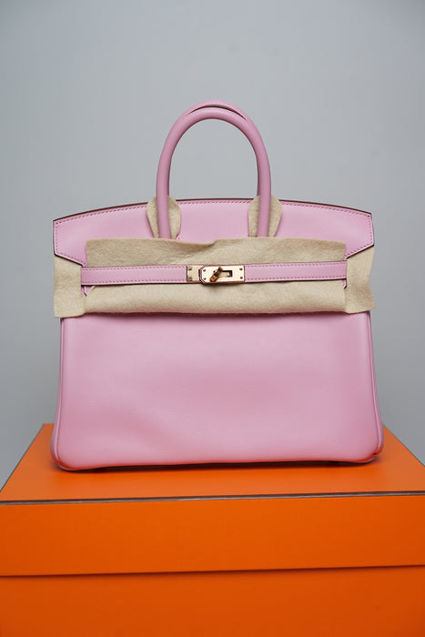Hermes Birkin 25 in Mauve Sylvestre Swift Rghw
