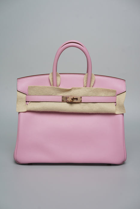 Hermes Birkin 25 in Mauve Sylvestre Swift Rghw