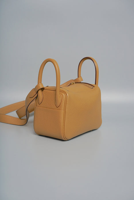 Hermes Mini Lindy in Biscuit Ghw