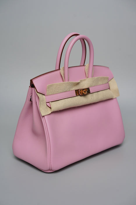Hermes Birkin 25 in Mauve Sylvestre Swift Rghw