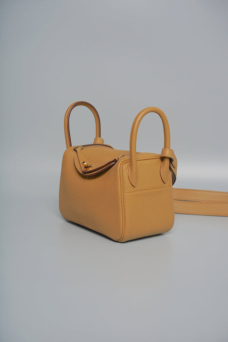 Hermes Mini Lindy in Biscuit Ghw