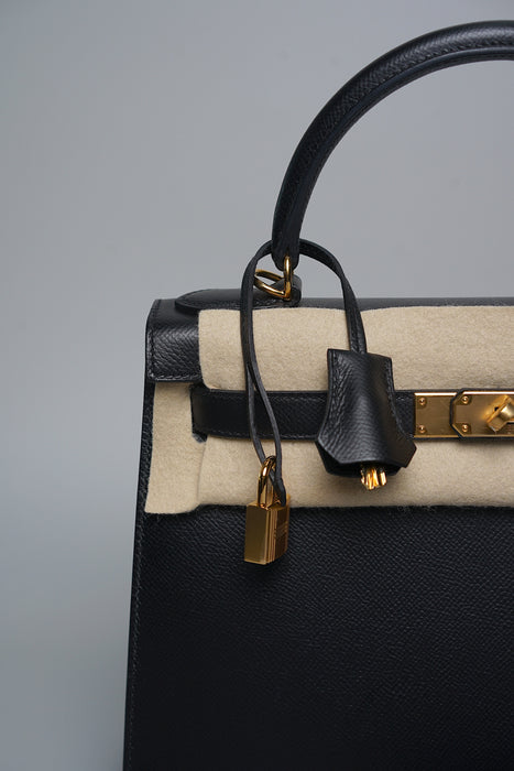Hermes Kelly II Sellier 28 in Noir Epsom Ghw