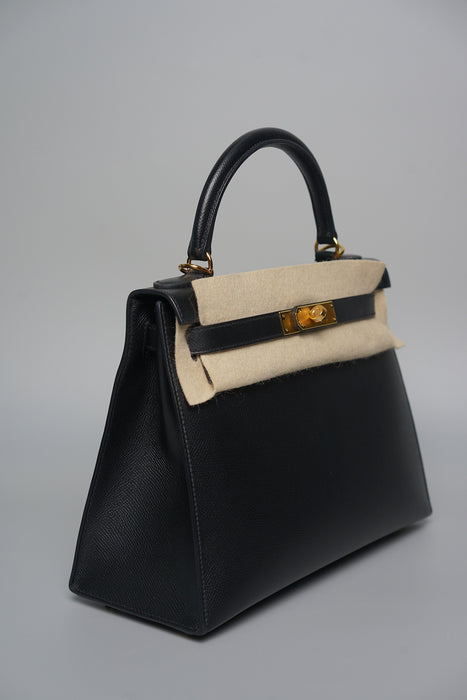Hermes Kelly II Sellier 28 in Noir Epsom Ghw