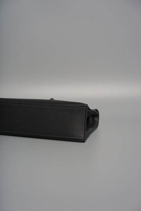 Hermes Kelly Pochette in Black Evercalf Phw
