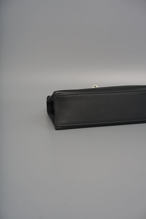 Hermes Kelly Pochette in Black Evercalf Phw