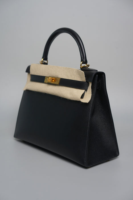 Hermes Kelly II Sellier 28 in Noir Epsom Ghw