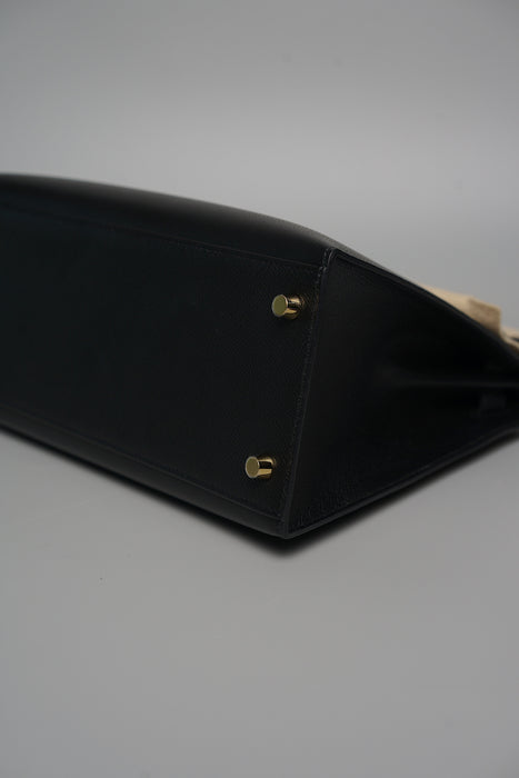 Hermes Kelly II Sellier 28 in Noir Epsom Ghw