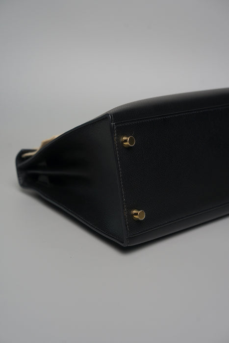 Hermes Kelly II Sellier 28 in Noir Epsom Ghw