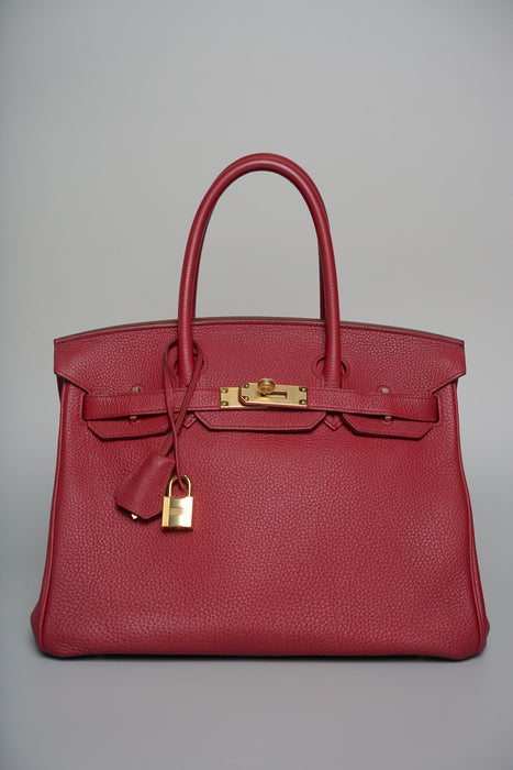 Hermes Birkin 30 in Rouge Grenat Togo Ghw