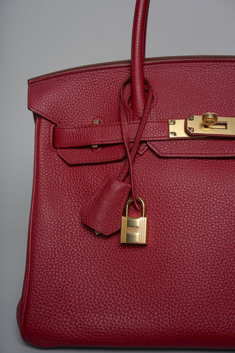 Hermes Birkin 30 in Rouge Grenat Togo Ghw