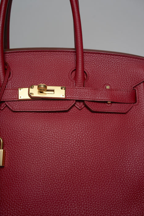 Hermes Birkin 30 in Rouge Grenat Togo Ghw