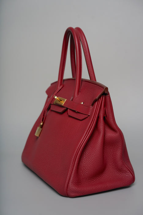 Hermes Birkin 30 in Rouge Grenat Togo Ghw