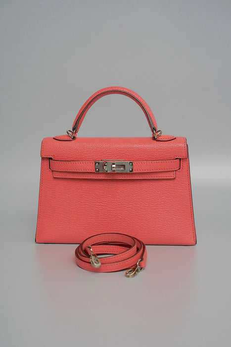 Hermes Kelly 20 in Rose Ete Chevre Phw