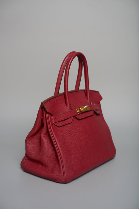 Hermes Birkin 30 in Rouge Grenat Togo Ghw