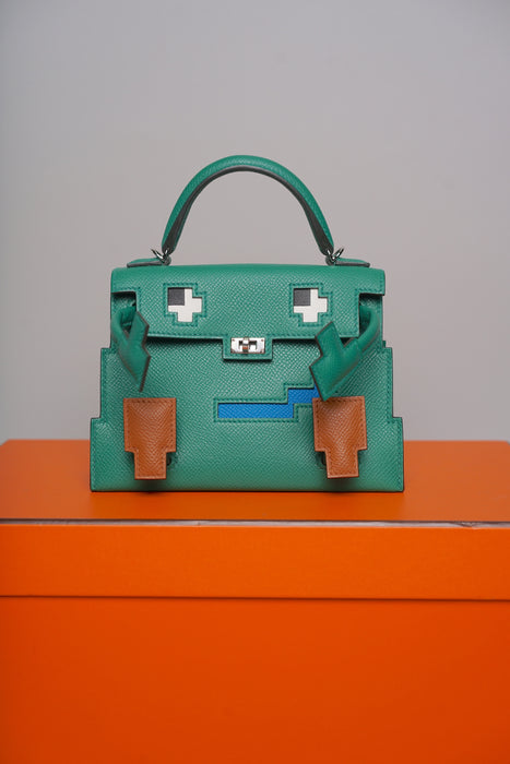 Hermes Kelly Picto in Vert Vertigo Epsom Phw (Brand New)