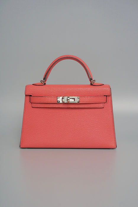 Hermes Kelly 20 in Rose Ete Chevre Phw