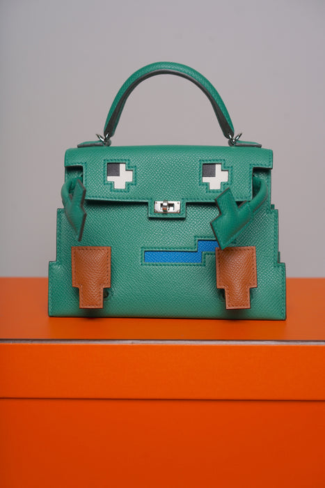 Hermes Kelly Picto in Vert Vertigo Epsom Phw (Brand New)