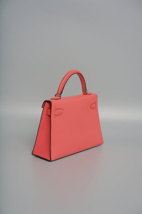 Hermes Kelly 20 in Rose Ete Chevre Phw