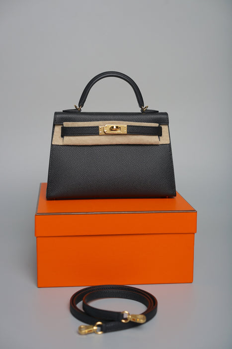 Hermes Kelly 20 Epsom in Noir Ghw (Brand New)