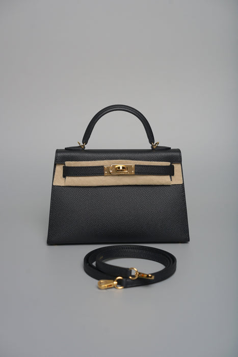 Hermes Kelly 20 Epsom in Noir Ghw (Brand New)