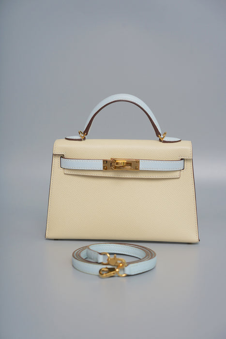 Hermes Kelly 20 HSS in Nata x Blue Brume Epsom Ghw