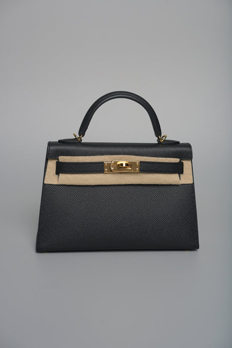 Hermes Kelly 20 Epsom in Noir Ghw (Brand New)