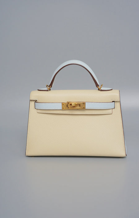 Hermes Kelly 20 HSS in Nata x Blue Brume Epsom Ghw